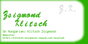 zsigmond klitsch business card